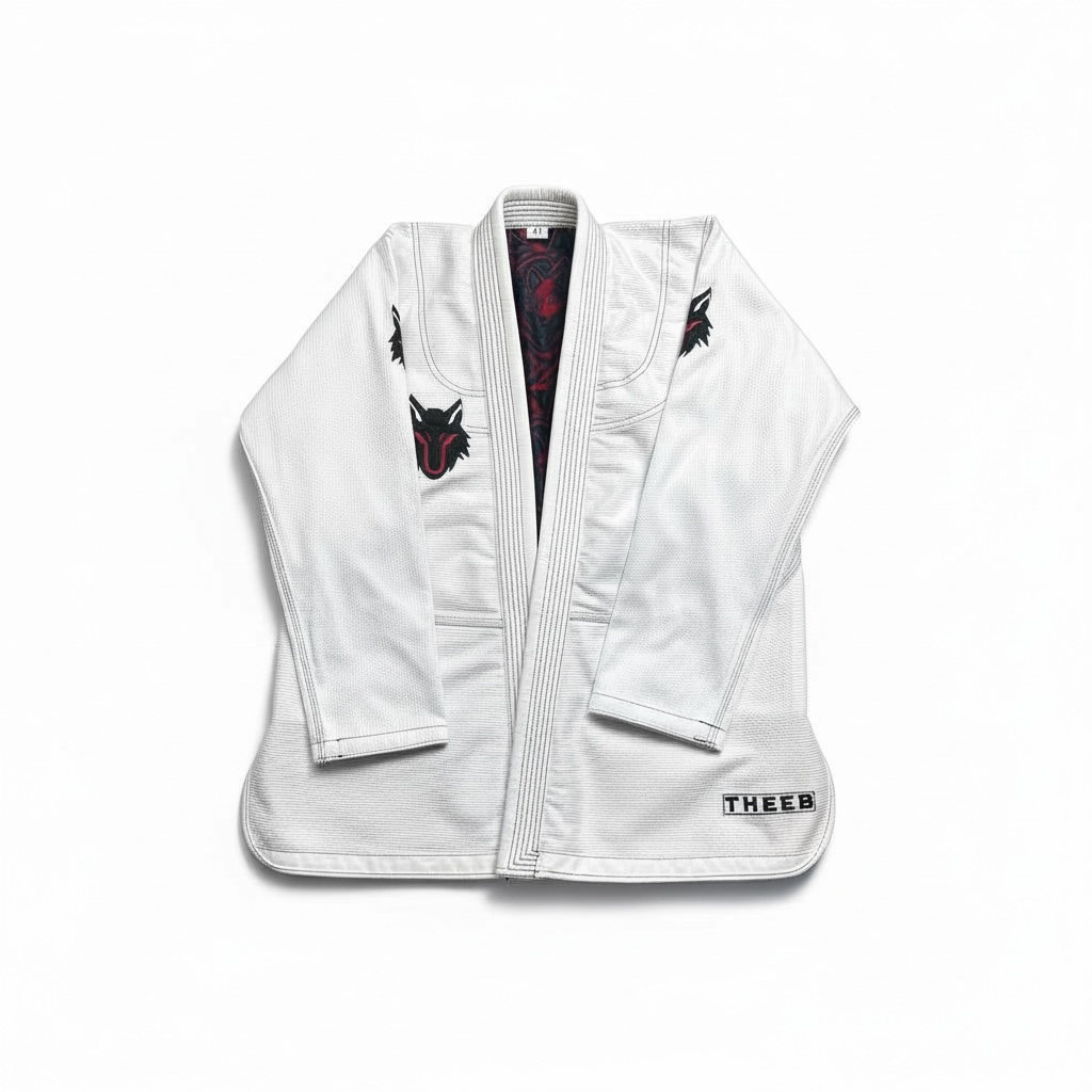 THEEB BJJ Gi – 450 GSM Cotton with Embroidery & Signature Wolf Lining- Adults